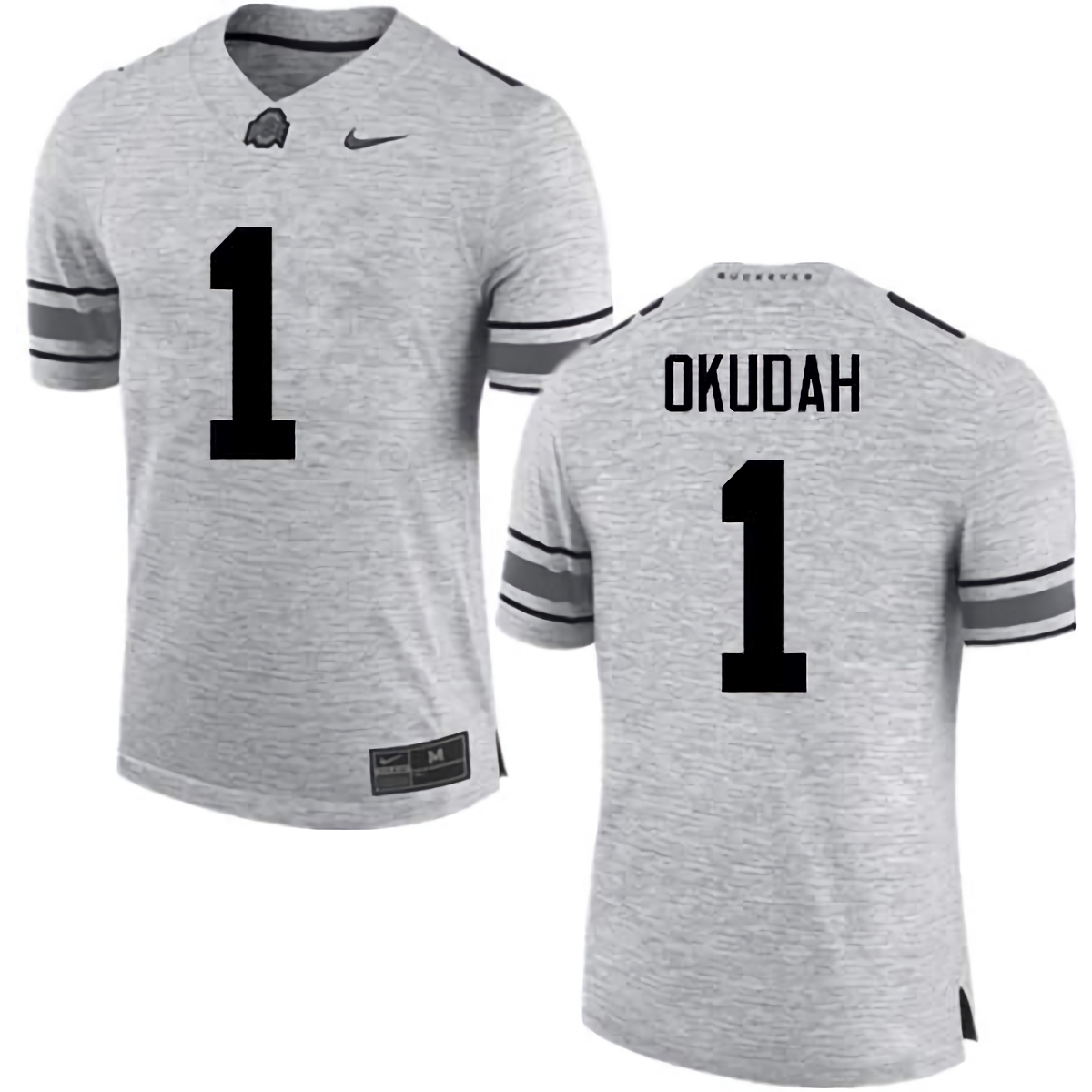 Jeffrey Okudah Ohio State Buckeyes Men's NCAA #1 Nike Gray College Stitched Football Jersey PBB4256LE